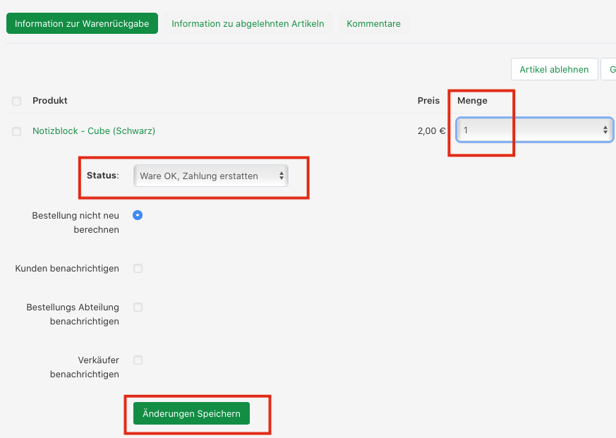 4.4 Bestellung stornieren (Teilweise, Komplett) - Werky